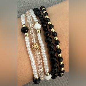 Simple Beaded Bracelet Set 5 Pcs